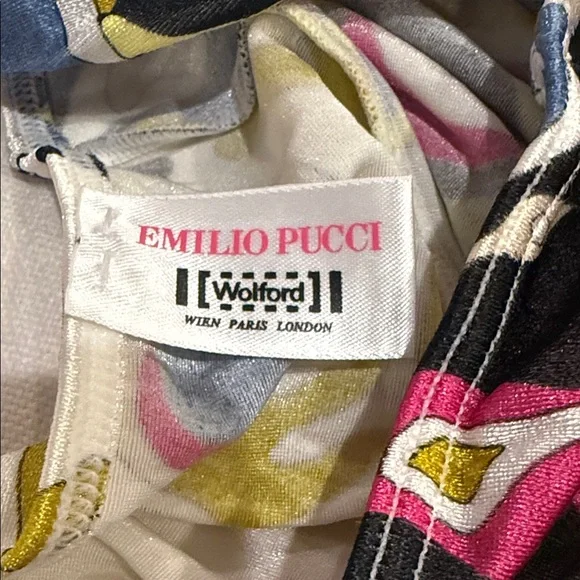 Emilio Pucci for Wolford Colorful Abstract Patterned Sleeveless Bodysuit XSmall - Picture 5 of 6